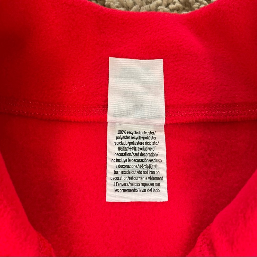 Victoria’s Secret PINK Polar Fleece Pullover Sweater Red Black Size Medium - Picture 10 of 11